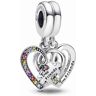 Pandora Puzzle Piece Hearts Splittable Friendship Dangle Charm