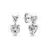 Pandora Double Heart Sparkling Stud Earrings