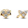 Pandora Triple Stone Heart Stud Earrings