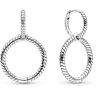 Pandora Moments Charm Double Hoop Earrings