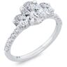 Bella Ponte 3-Stone Oval Diamond Engagement Ring 14K