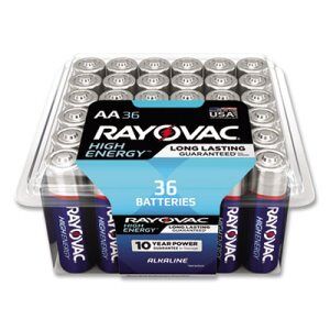 Rayovac High Energy Premium Alkaline Battery, Aa, 36/Pack (Ray81536Ppk)