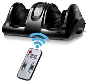 Costway ABS and Fabric Shiatsu Foot Massager with Remote Control in Black