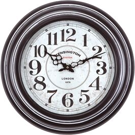 Yosemite Home Decor Yosemite 'Circular Skip Movement' Metal Wall Clock in Distressed Black and White