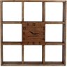 Crestview Collection Time Storage Clock made of medium brown wood with black numbering