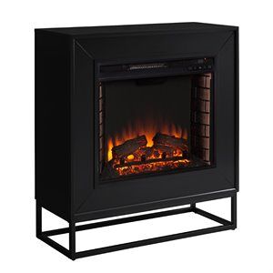 Southern Enterprises SEI Furniture Frescan Contemporary Electric Fireplace in Black