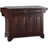 Bowery Hill Traditional Wood Kitchen Island with Granite Too in Mahogany