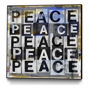 Giant Art Canvas  20x20 Peace Framed in Multi-Color