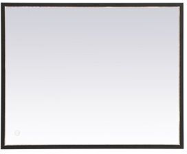 Elegant Decor Pier 20x36" Modern Aluminum LED Mirror in Black