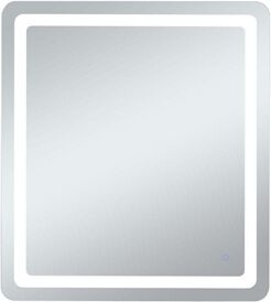 Elegant Decor Genesis 40" x 36" Modern Aluminum LED Mirror in Silver