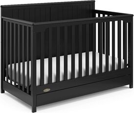 Stork Craft USA Graco Hadley 5-in-1 Convertible Crib with Drawer - Black