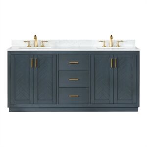 Altair Design Gazsi 72" Double Bathroom Vanity Set in Classic Blue without Mirror