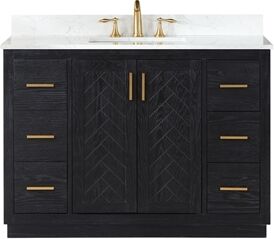 Altair Design Gazsi 48" Single Bathroom Vanity Set in Black Oak without Mirror