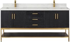 Altair Design Wildy 72" Double Bathroom Vanity Set in Black Oak without Mirror