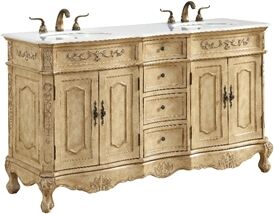 Elegant Kitchen and Bath Danville Double Solid Wood Bathroom Vanity in Beige