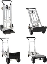 COSCO 4-in-1 Folding/Assisted Hand Truck/Cart/Platform Cart w/ Flat-Free Wheels