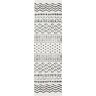 Nourison Kamala 26" x 90" Fabric Indoor Rug in White/Charcoal Tribal