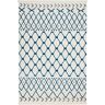 Nourison Kamala 94" x 126" Fabric Indoor Rug in White/Blue Tribal