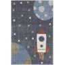 Nourison Astra Machine Washable 3'3" x 5' Sky Blue Kids Indoor Rug