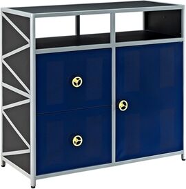 Linon Dune Buggy Metal Youth Cabinet in Blue