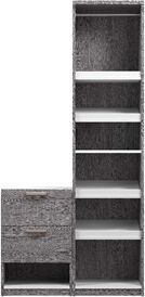 Bestar Cielo 40W Closet Organizer System in Bark Gray and White - Engineered Wood