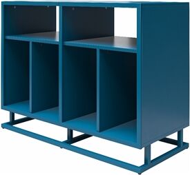 Ameriwood Home Novogratz Regal Double Wide Record Station in Blue