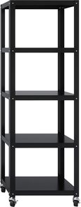 Hirsh Industries LLC Space Solutions RTA 72-inch High Mobile 5-Shelf Metal Bookcase Black