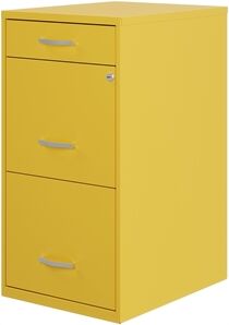 Hirsh Industries LLC Space Solutions 18" D 3 Drawer Metal Organizer File Cabinet Yellow/Goldfinch