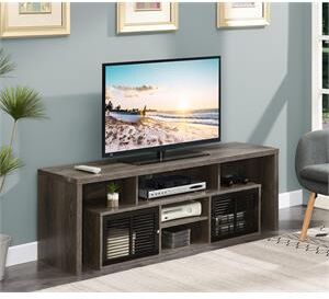 Convenience Concepts Lexington 60-inch TV Stand with Storage Cabinets and Shelves in Gray Wood