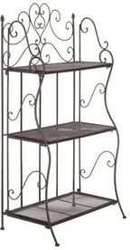 Safavieh Torus 3 Tier Metal Outdoor/Garden Shelf in Unearthed Rust Brown