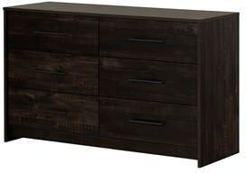 Londen 6-Drawer Double Dresser Rubbed Black South Shore