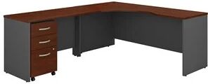 Pemberly Row Left Hand Corner Desk with Return and Mobile File in Hansen Cherry