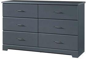 Rosebery Kids Traditional Wood 6 Drawer Dresser in Gray