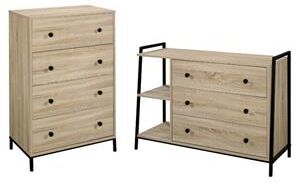 Home Square 2 Piece Bedroom Dresser and Chest Set in Charter Oak