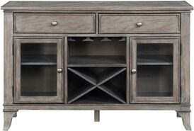 Lexicon Garner Wood Dining Room Server with wine rack in Brown Gray