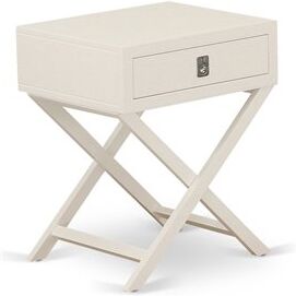 East West Furniture Hamilton 20" Wood Nightstand with Drawer in White