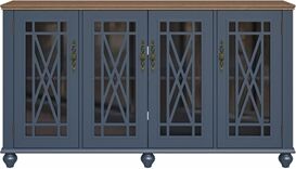 LIVILAND 63" Vintage Style Wood Kitchen Accent Buffet Sideboard Cabinet - Navy