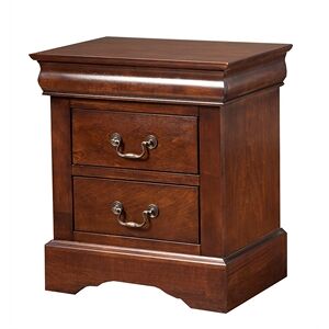 Alpine Furniture West Haven 2 Drawer Wood Nightstand in Cappuccino (Brown)