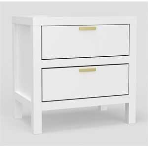 Alpine Furniture Carmel Wood 2 Drawer Nightstand in White