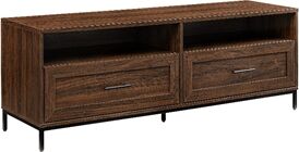 Walker Edison 58" Contemporary 2-Drawer Wood TV Console - Dark Walnut / Black