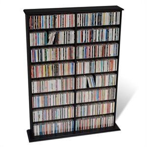 Prepac 51" Double CD DVD Wall Media Storage Rack in Black