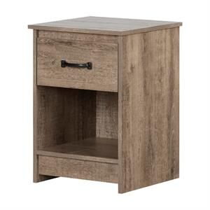 South Shore Tassio 1-Drawer Nightstand -Weathered Oak-South Shore