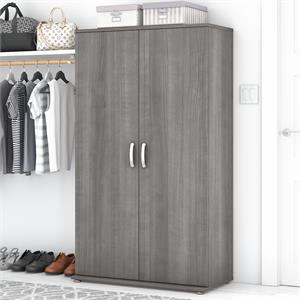 Bush Universal Tall Clothing Storage Cabinet in Platinum Gray - Engineered Wood