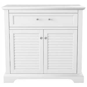 Vinnova Perugia 36" Accent Chest Storage Cabinet 2 Door Solid Wood in White