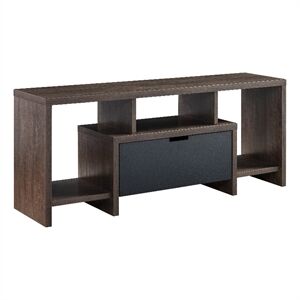 Smart Home Furniture Wood TV Stand for TVs up to 48" in Walnut Oak/Black