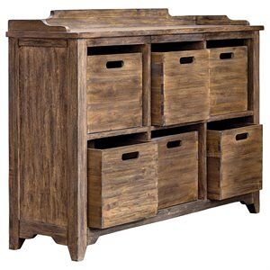 Bowery Hill 6 Cubby Hobby Cupboard in Driftwood and Gray Wash