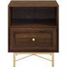 Walker Edison Gwen 20" 1-Drawer Modern Bedroom Nightstand in Dark Walnut