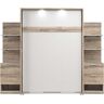 Bestar Cielo Full Murphy Bed with Nightstands in Rustic Brown/White - Engineered Wood