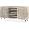 Moti Sarah 2 Door Media Cabinet Mango Solid Wood Brushed Ivory on Iron Base