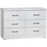 Better Home Products Megan Wooden 6 Drawer Double Dresser in White